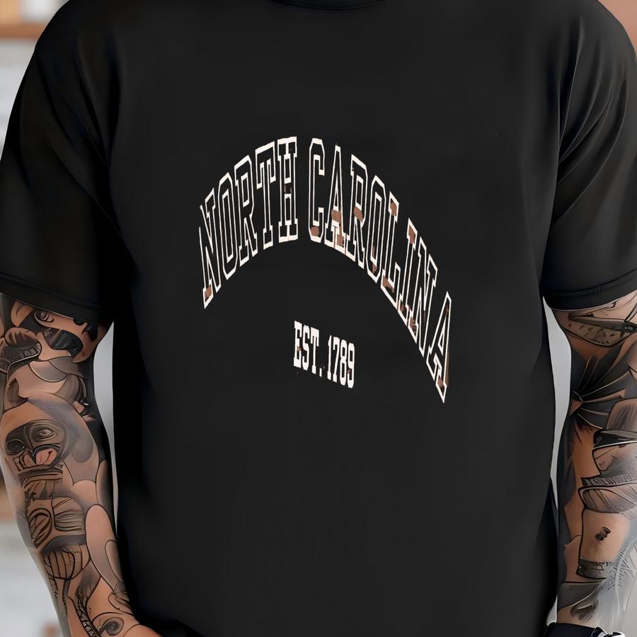 ® North Carolina Shirt, Nc Est 1789, State Pride Tshirt, Southern Apparel, College Shirt, Graduation Gift, Vintage Inspired T-shirt