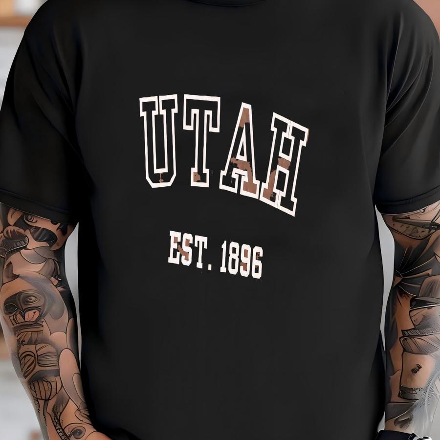 ® Utah Shirt, Est 1896, College Shirt, Vintage Shirt, State Pride Shirt, Gift For Utah Resident, Utah Fan Shirt, Retro Shirt T-shirt