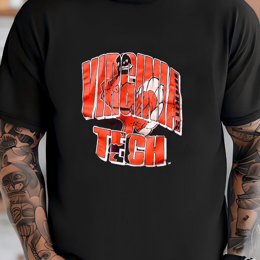 Vintage 90’s Virginia Tech University Crop Tee T Shirt Large T-shirt