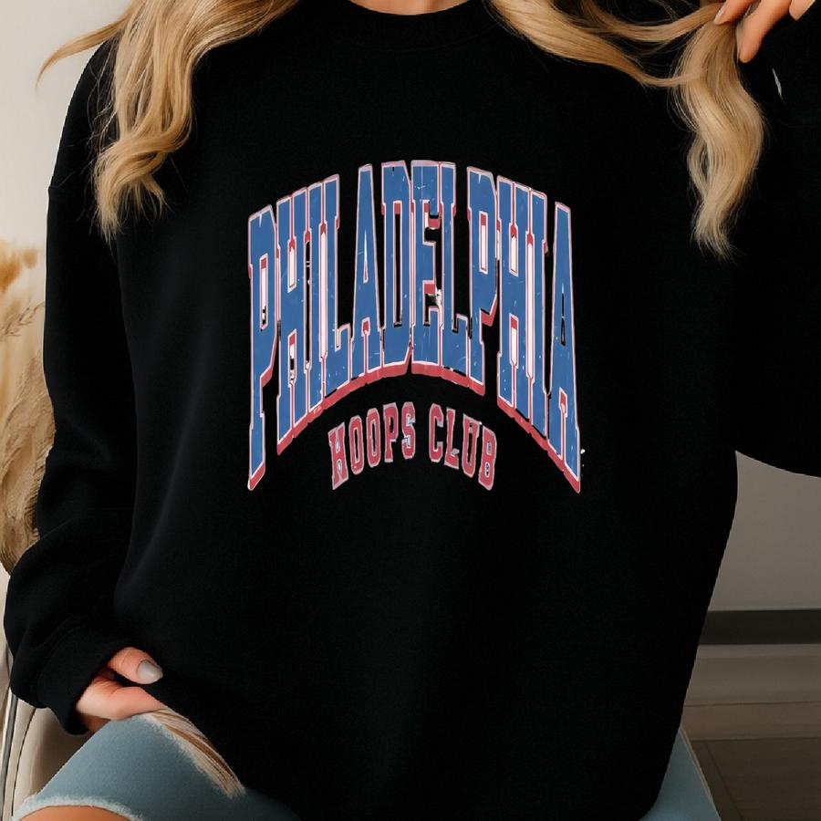 Philadelphia Hoops Club Apparel: Philly Basketball Fan Gift Sweatshirt Philadelphia Hoops Club Apparel: Philly Basketball Fan Gift Sweatshirt