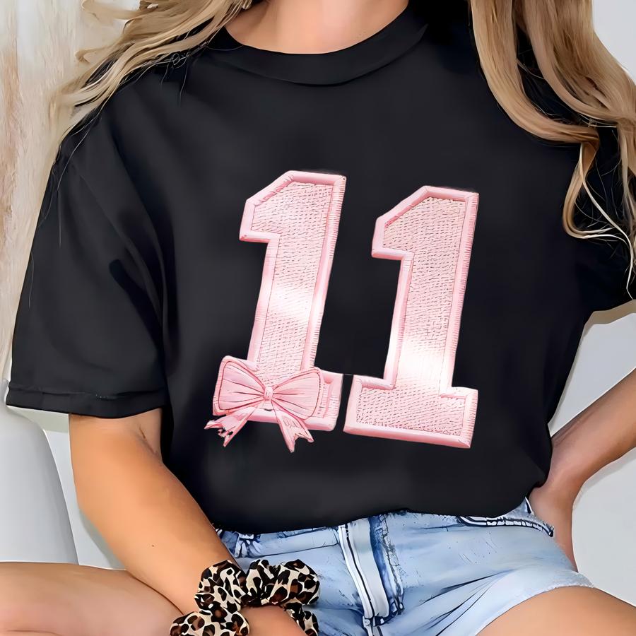 11th Birthday Youth Sweatshirt, Coquette Bow Eleventh Birthday For Girls Shirt, 11th Birthday Party Shirt,teenage Birthday Shirt T-shirt