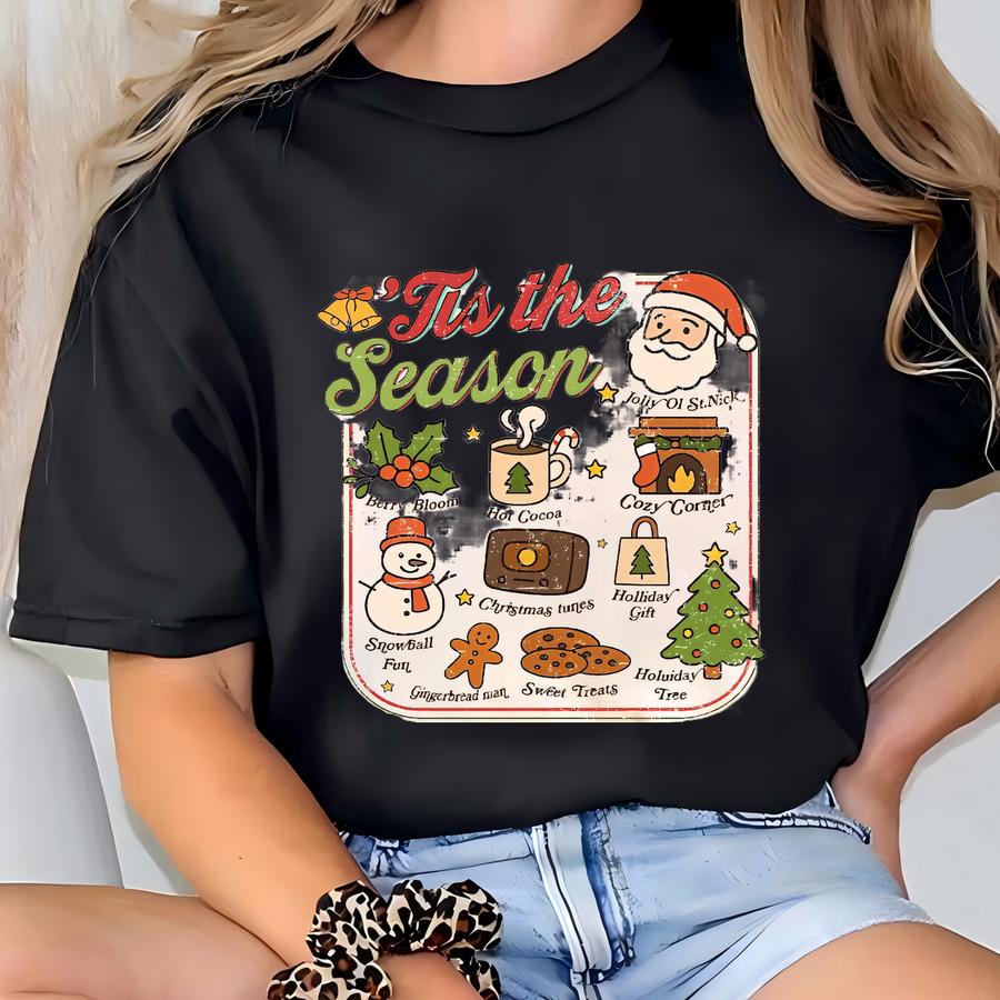 ® Vintage Christmas Xmas Shirt, Christmas Trees Shirt, Holiday Tshirt, Womens Holiday Tees, Christmas Season Shirt, Santa Tees T-shirt