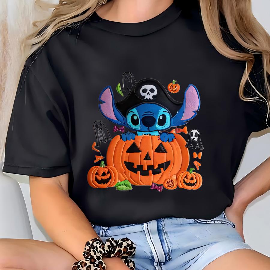 Stitch Halloween Youth Sweatshirt, Spooky Stitch Sweatshirt, Stitch Pumpkin Shirt, Kids Halloween Sweatshirt, Kids Shirt T-shirt