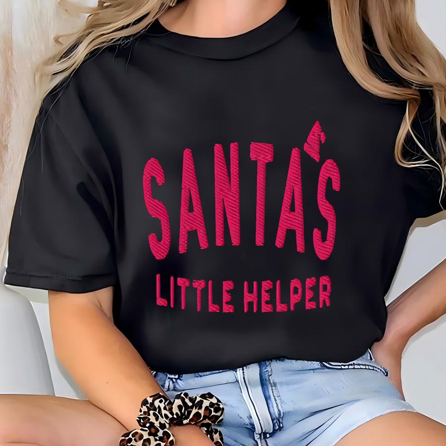 Santas Little Helper Pom-pom Knit Beanie T-shirt