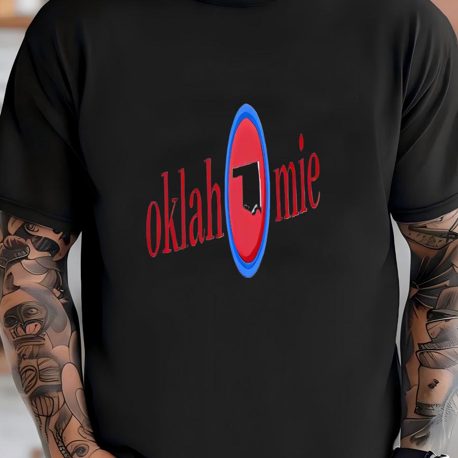 Canvas Tee With 'oklahomie' And Oklahoma State Map, Carry-all, Shopping Tote, Reusable Grocery, Eco-friendly Tote, Oklahoma T-shirt