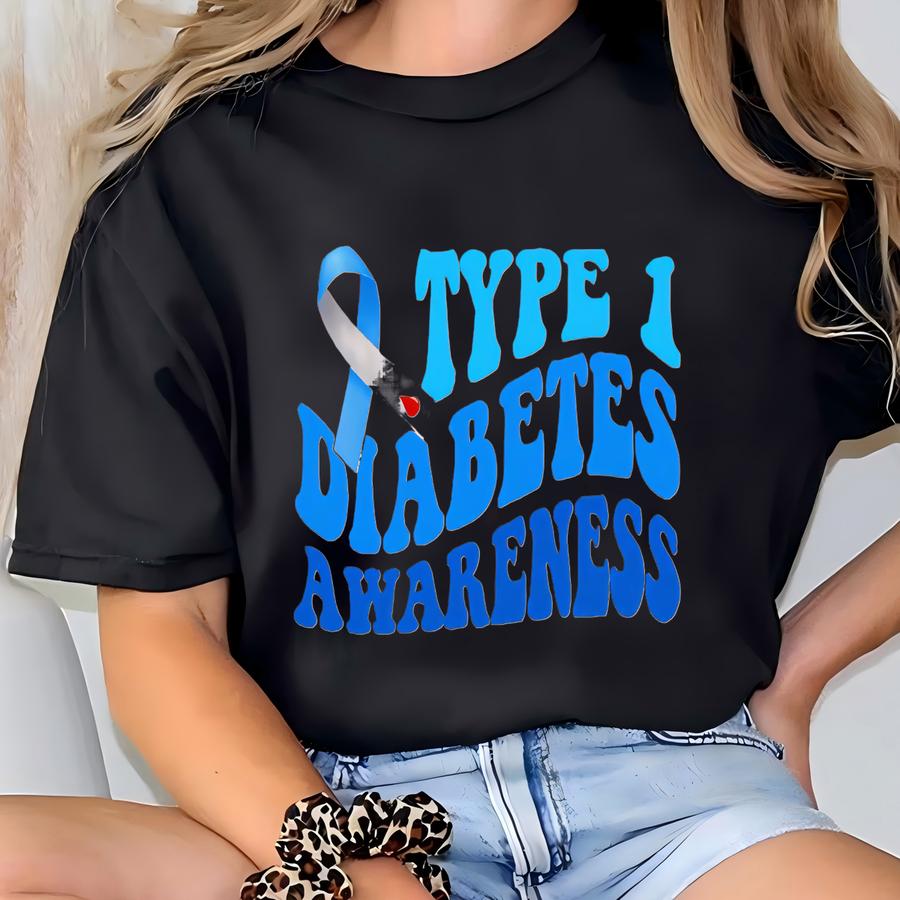 Type 1 Diabetes Hoodie, Diabetic Awareness Sweatshirt, Diabetes Fighter Hoodie, Diabetes Month Crewneck, Insulin Awareness Gift T-shirt
