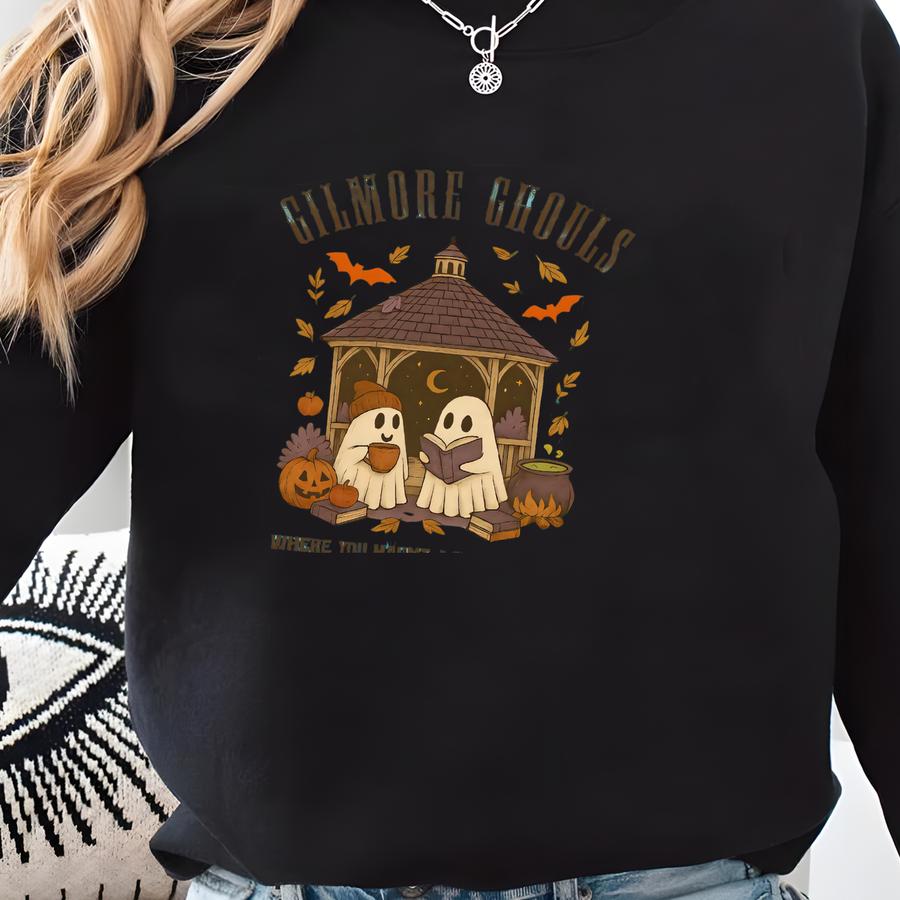 Gilmore Ghouls Halloween Shirt: Ghost Parody Book Club Cotton Tee Sweatshirt