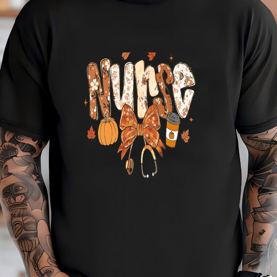 Nurse Fall Shirt, Cute Autumn Pumpkin Nursing Tee, Seasonal Healthcare Worker Gift Top Shirt Nurse Fall Shirt, Cute Autumn Pumpkin Nursing Tee, Seasonal Healthcare Worker Gift Top Shirt