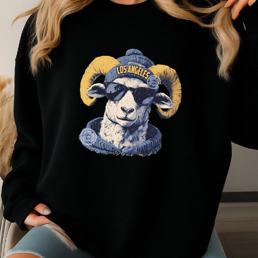 Los Angeles Football Sweatshirt, Ram Mascot Crewneck, Game Day Spirit Shirt Sweatshirt