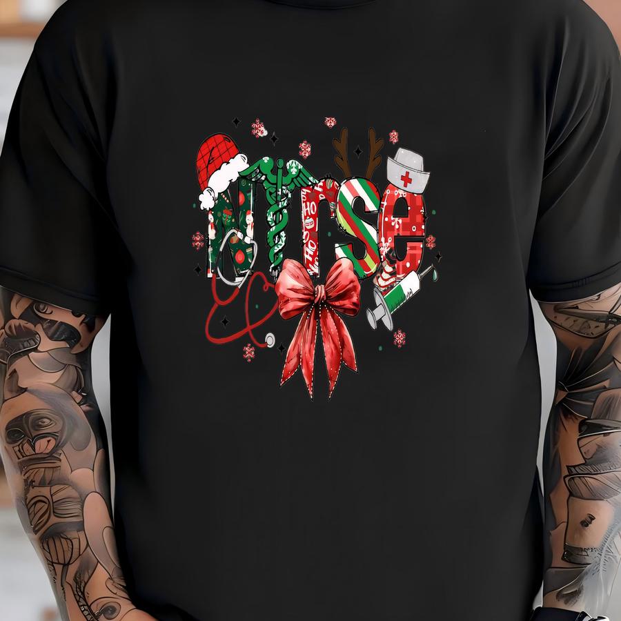 Christmas Nurse Tshirt, Christmas Nursing Sweater, Nurse Life Christmas Shirt, School Nurse Christmas, Stethoscope Christmas Nurse Crew Shirt