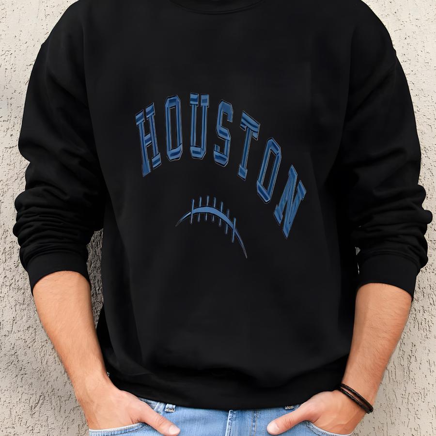 Houston Football Quarter-zip Sweatshirt: Cozy Game Day Pullover Sweatshirt