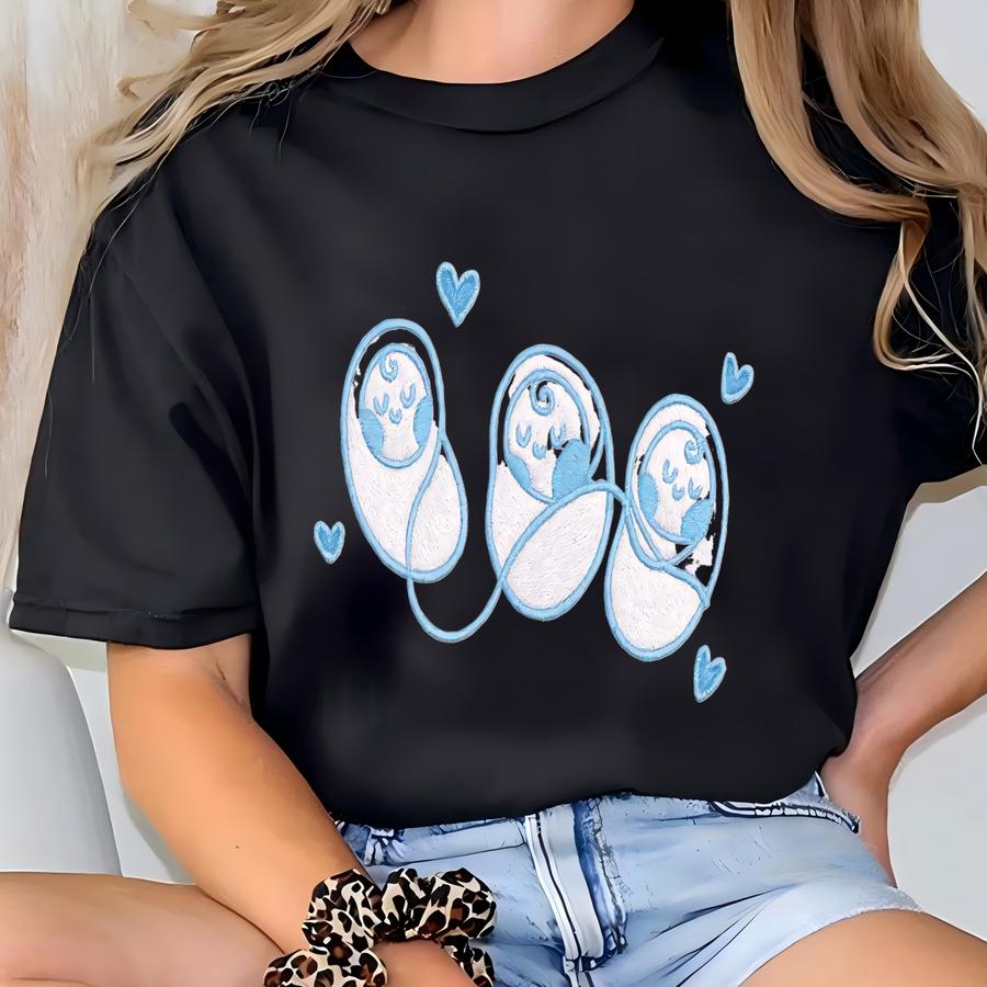 Triplets, Triplet Boys Baby Gender Announcement, Triplet Mom Pregnancy Announcement, Baby Shower, Pregnancy Sweatshirt T-shirt