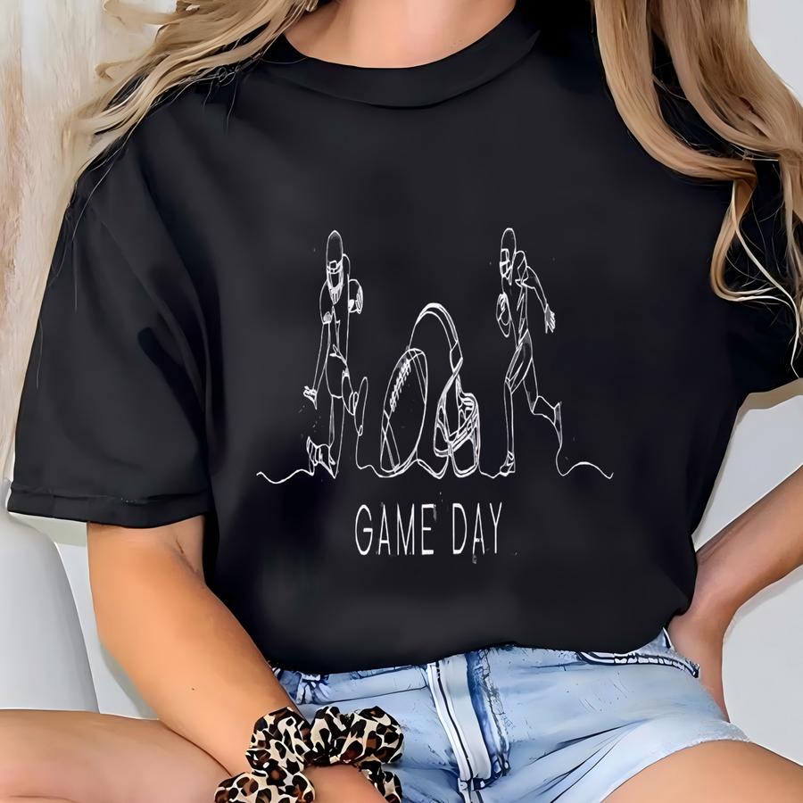 Game Day Shirt Minimalist Football Tee Unisex Casual Sports T‑shirt Tailgate Outfit College Fan Gear Homecoming Every Day Wear T-shirt