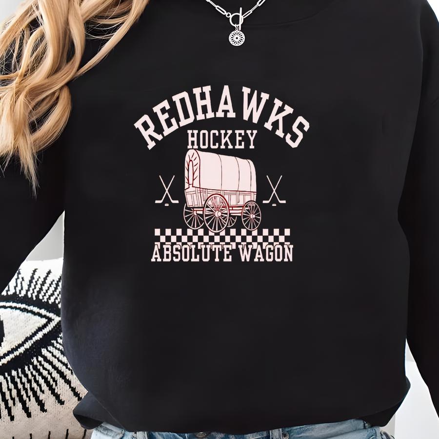 Custom Hockey Mascot Sweatshirt Retro Checker Hockey Sweater Personalized Mascot Pullover Custom Team Name Sweatshirt Absolute Wagon Sweatshirt