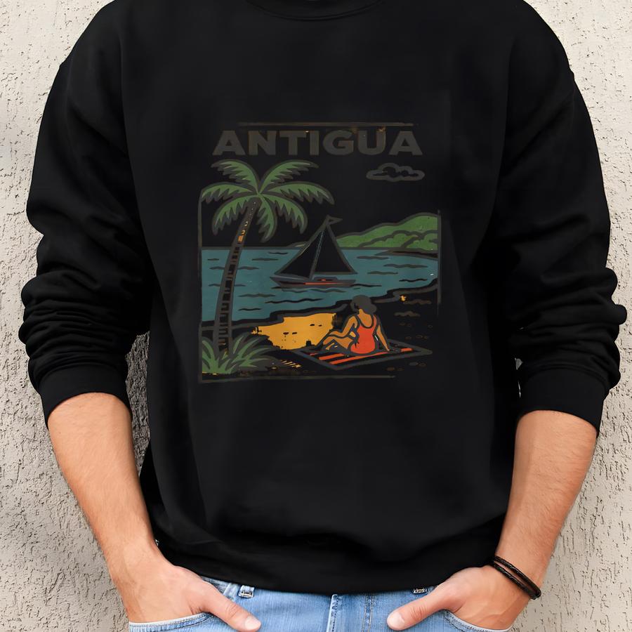 Antigua T-shirt Unisex: Retro Caribbean Tee Sweatshirt