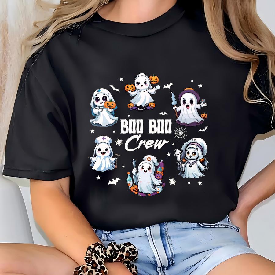 Halloween Nurse Sweatshirt, Boo Boo Crew Sweatshirt, Halloween Nursing Sweatshirt,funny Halloween, Cute Nurse Sweater,ghost Nurse Sweatshirt T-shirt