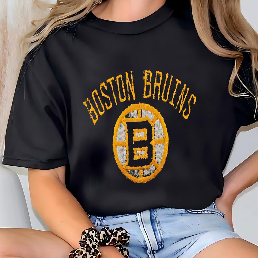 Boston Bruins Vintage 80s Corduroy Hat - Hockey Black Baseball Cap - Stitched On Logo - One Size Fits All -  T-shirt