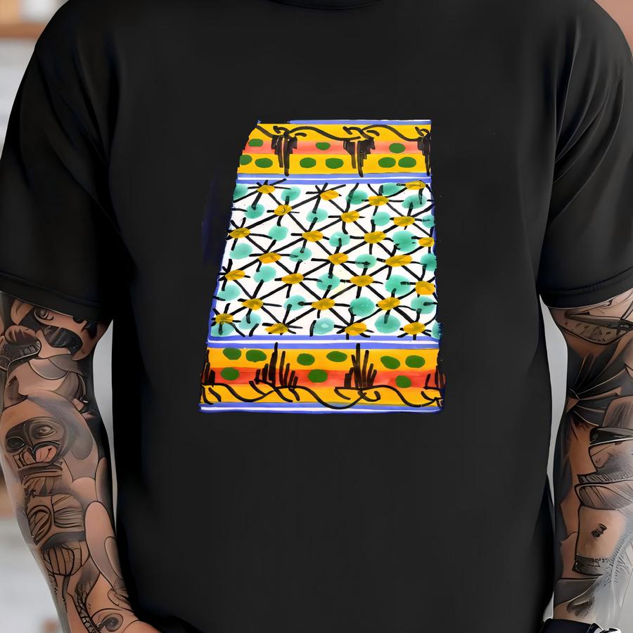 Vintage Talavera Hand Painted Signed Mexico Folk Art Cross Ceramic/terracotta T-shirt