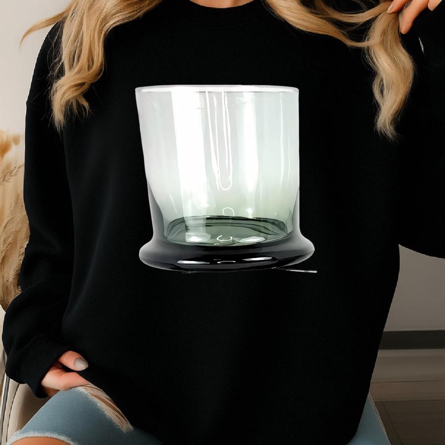 Vintage Hal Reed Kansas Crystal Gray/green Double Old Fashioned Pedestal Glasses Sweatshirt