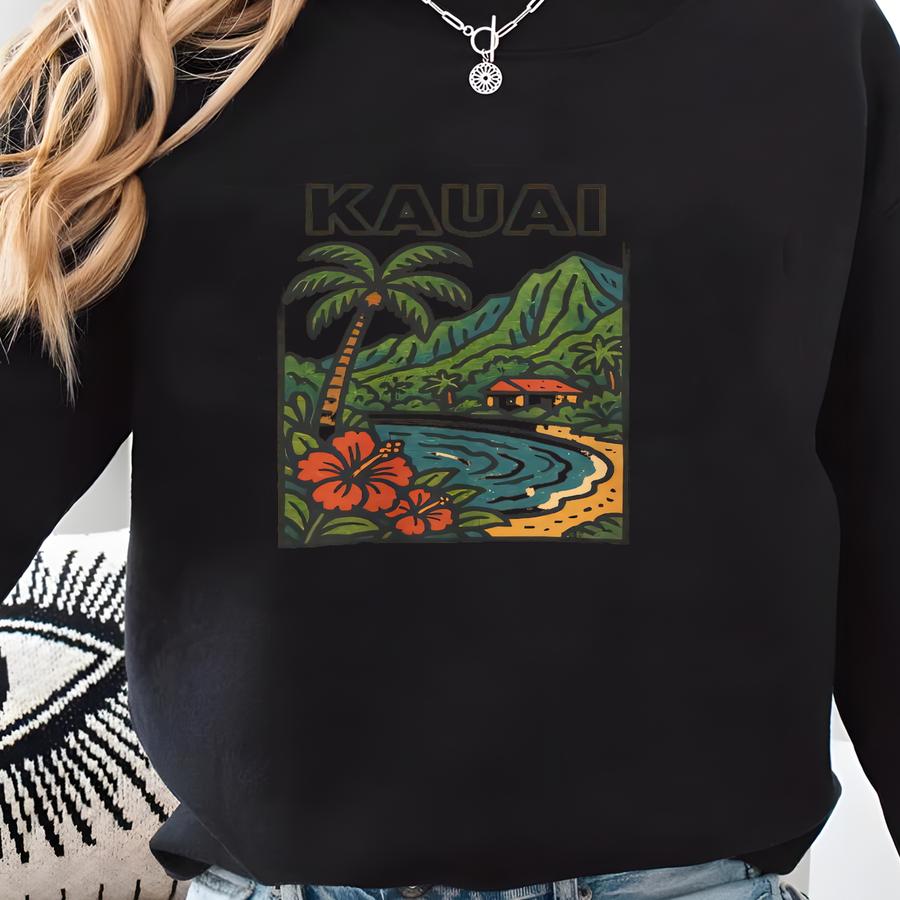 Kauai T-shirt Unisex: Retro Hawaii Tee Sweatshirt