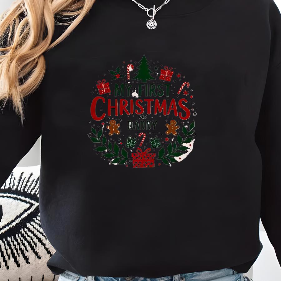 My First Christmas Family Matching Shirt, Custom Holiday Tee Sweatshirt