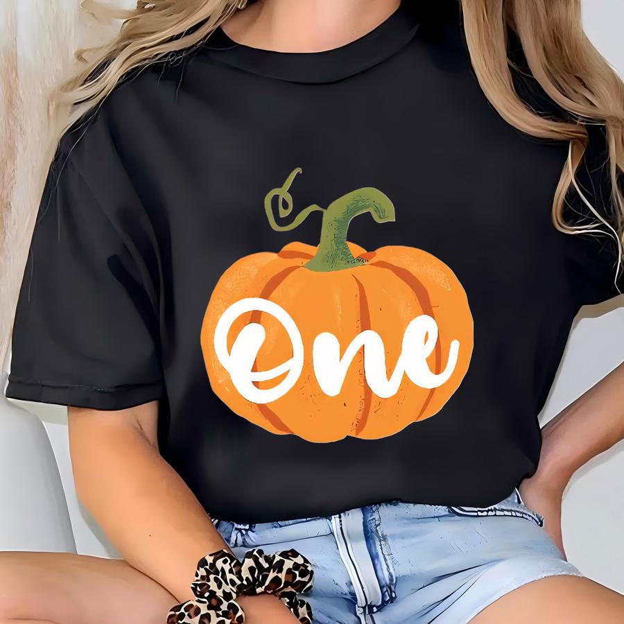 One Pumpkin First Birthday Outfit – Baby Boy Girl Autumn Birthday Shirt – Fall Smash Cake Tee T-shirt