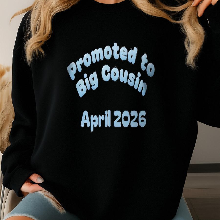 Promoted To Big Cousin T-shirt: Personalized Baby Announcement Gift Sweatshirt Promoted To Big Cousin T-shirt: Personalized Baby Announcement Gift Sweatshirt