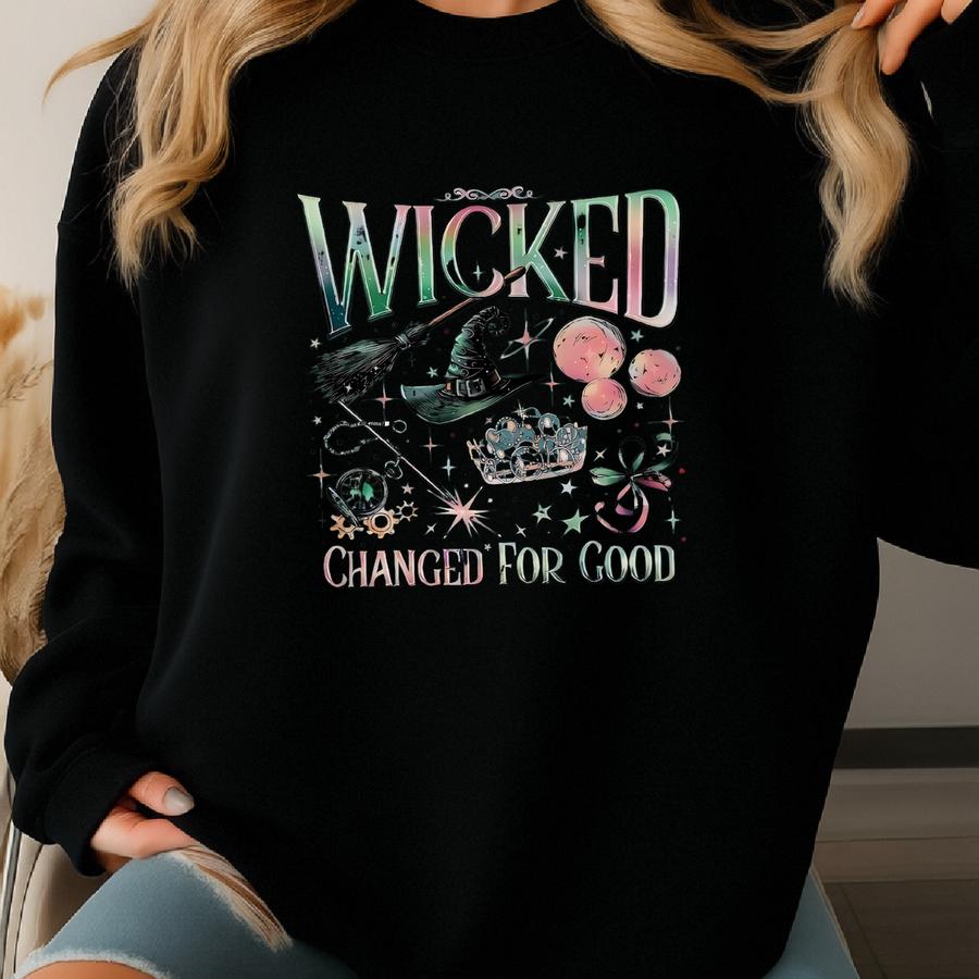 Wicked Changed For Good Sweatshirt,wicked Defy Gravity Sweatshirt,wicked Gift,wizard Of Oz Shirt Broomstick,wizard Sweatshirt Sweatshirt