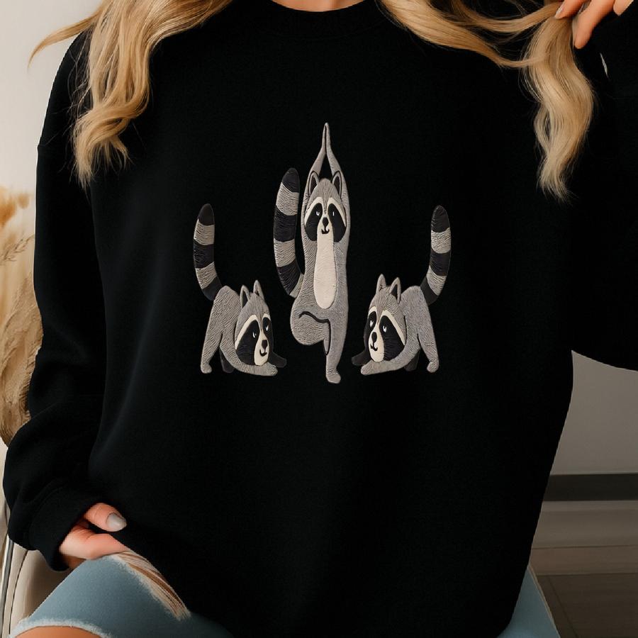 Raccoon Yoga Sweatshirt, Cute Raccoons Sweater, Raccoon Yoga Lover Raccoon Gifts, But Cute, Racoon Gift Sweatshirt