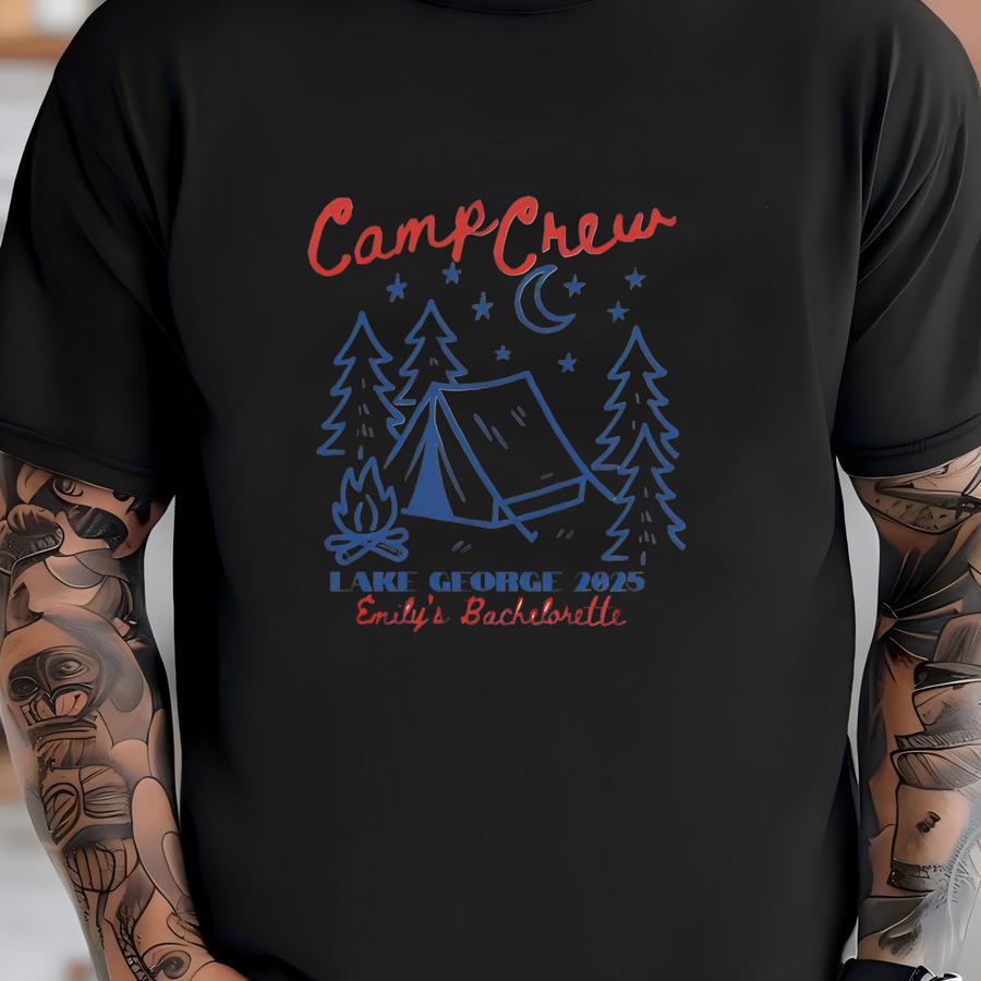 Custom Camping Crew Sweatshirt: Family Camp Trip Sweater, Matching Girls Vacation Crewneck, Personalized Bachelorette Pullover T-shirt