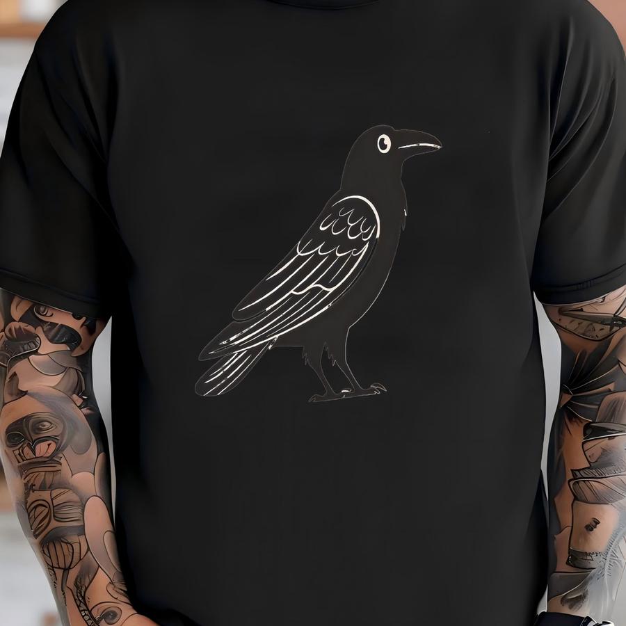 Spooky Black Crow Halloween Gildan Sweat Shirt, Cute Costume Pumpkin Tee, Spooky Season Hoodie, Unisex Ghost Aesthetic Fall Shirt T-shirt