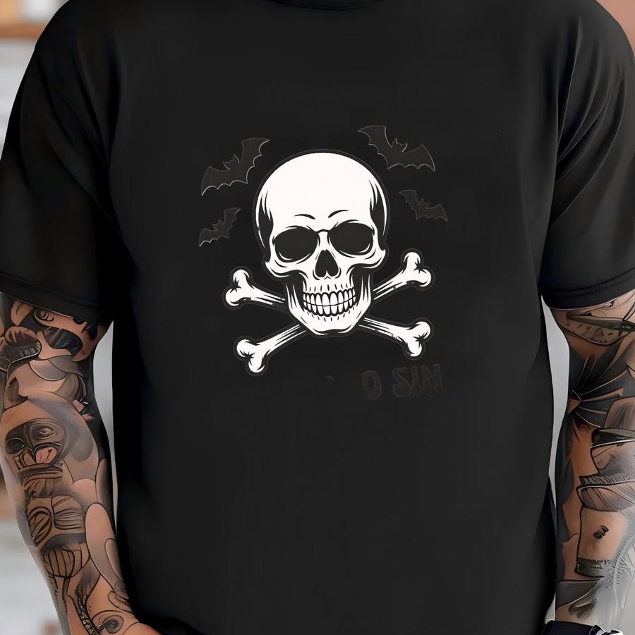 Spooky Skull Halloween Gildan Sweat Shirt, Cute Costume Pumpkin Tee, Spooky Season Hoodie, Unisex Skeleton Aesthetic Fall Shirt T-shirt