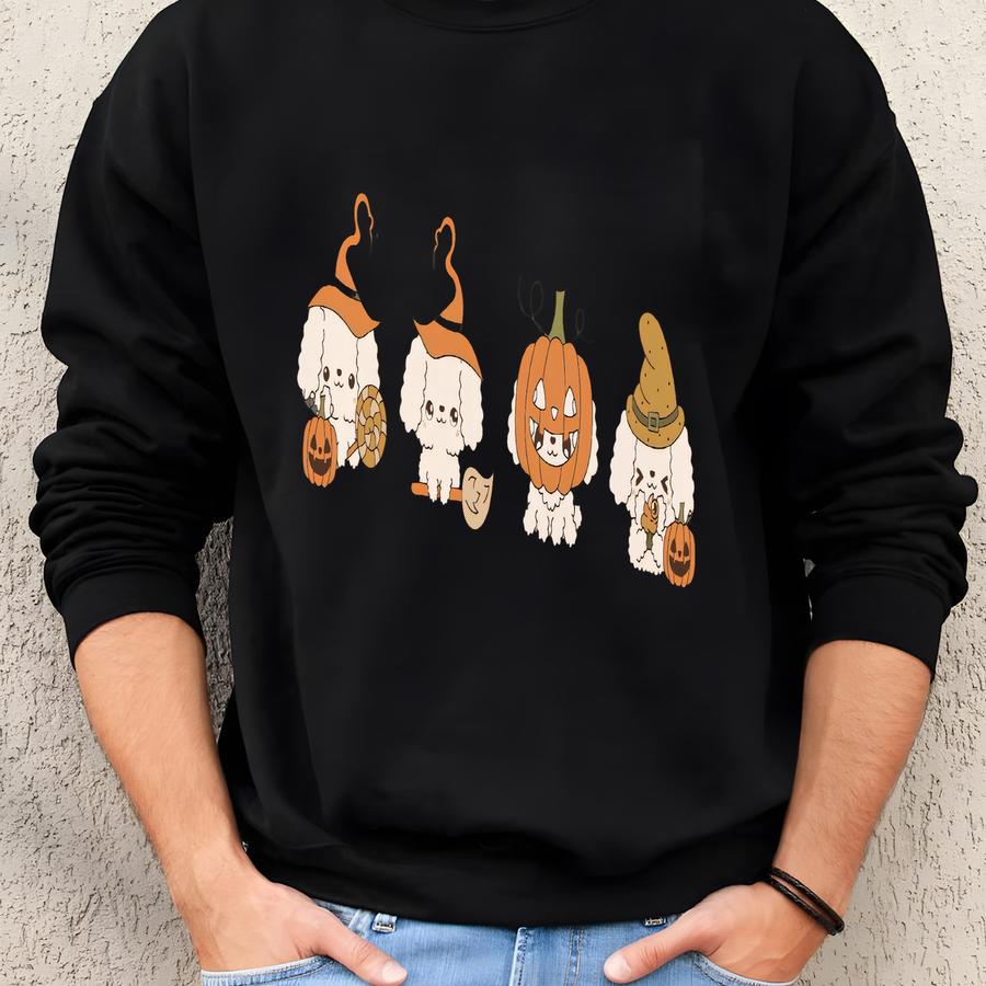 Halloween Poodle Shirt ®, Cute Ghost Dog Fall Tee, Pumpkin Witch Dog Shirt, Spooky Season Gift For Dog Moms Pet Lovers Sweatshirt Halloween Poodle Shirt ®, Cute Ghost Dog Fall Tee, Pumpkin Witch Dog Shirt, Spooky Season Gift For Dog Moms Pet Lovers Sweatshirt