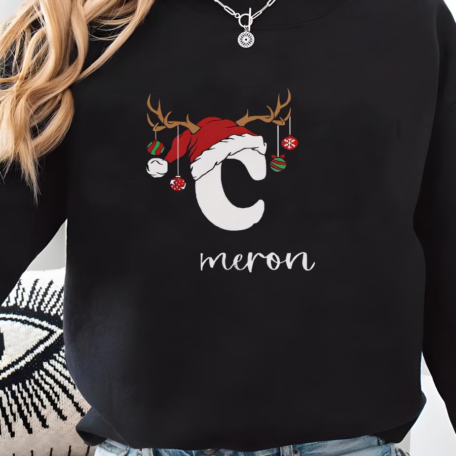 Reindeer Pajamas: Matching Family Christmas Pajama Set With Cute Reindeer Initial For Youth And Adults - Top With Joggers Sweatshirt