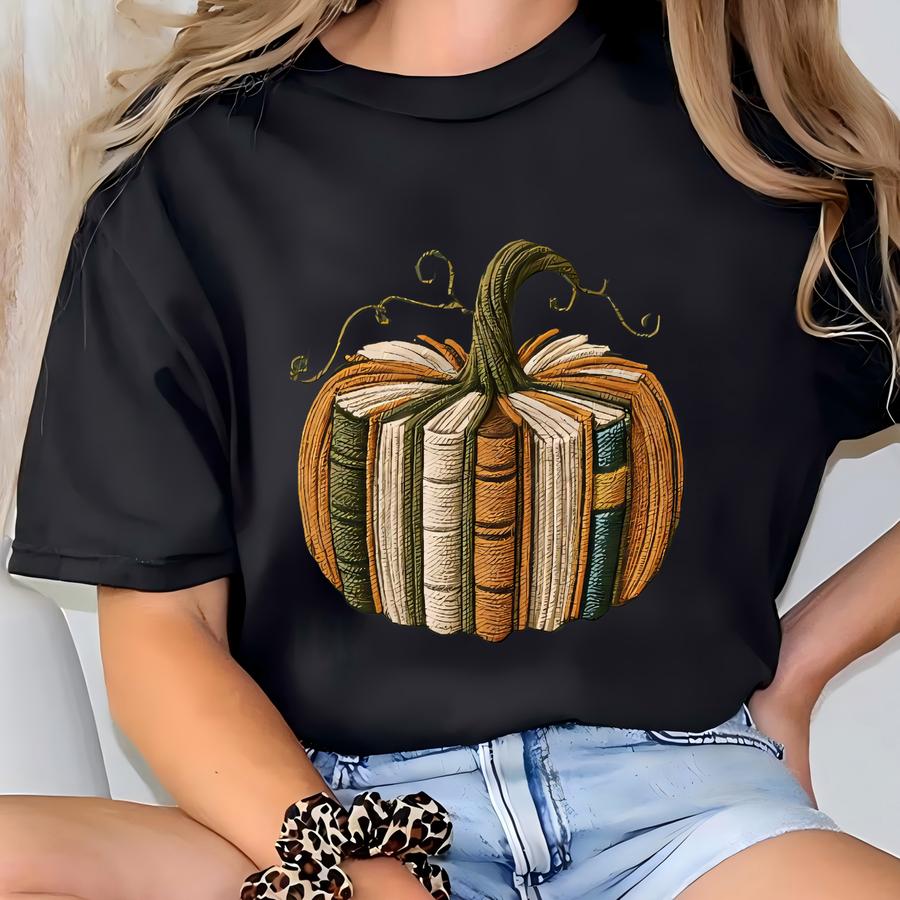 Fall Book Sweatshirt, Pumkin Reading Y Shirt, Halloween Teacher Gift T-shirt