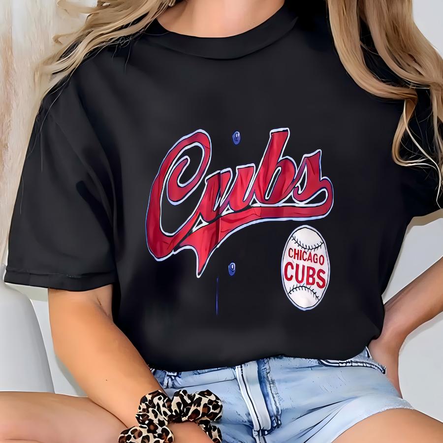 Vintage Chicago Cubs Jersey - Mlb - Baseball Jersey - Distressed - Y Logo - Blue Color - Men’s L T-shirt