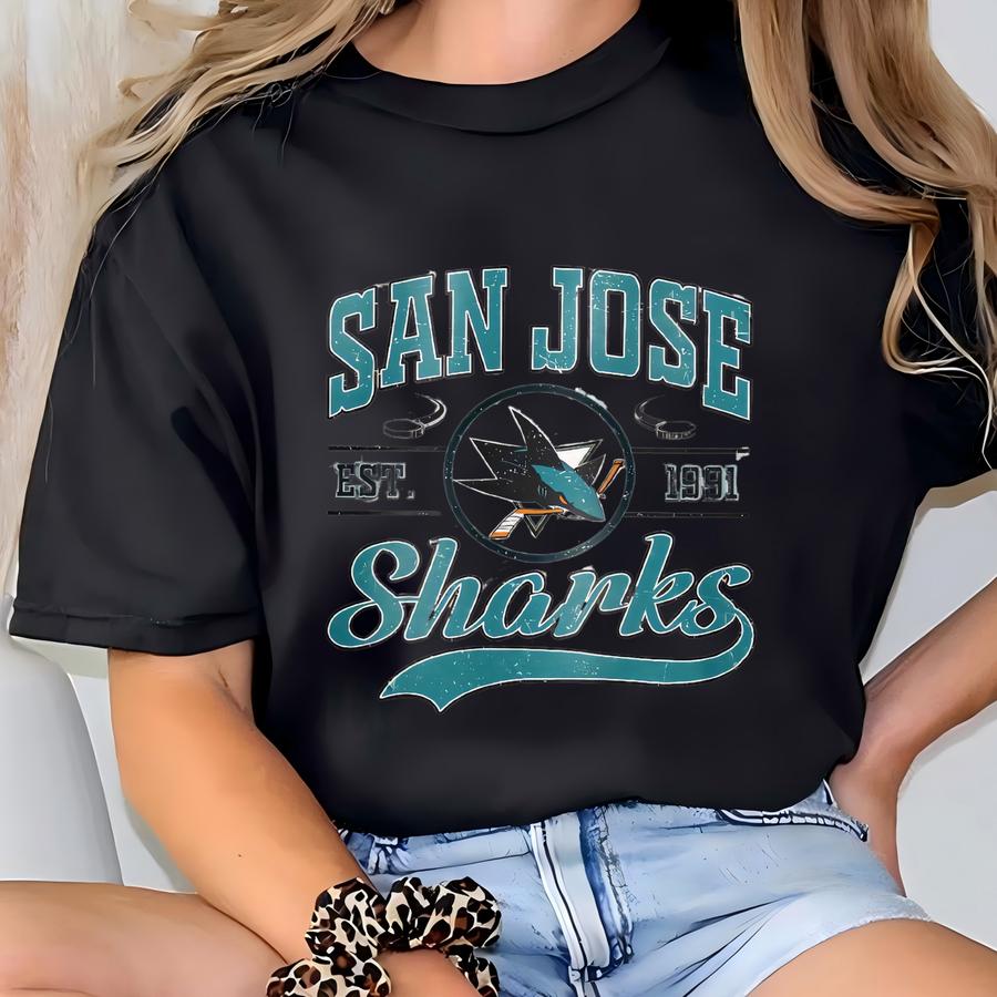 San Jose Shark Sweatshirt, Vintage San Jose Hockey Shirt, San Jose Hockey Crewneck, Sharks Hockey Youth Sweater, Hockey Fan Gift T-shirt