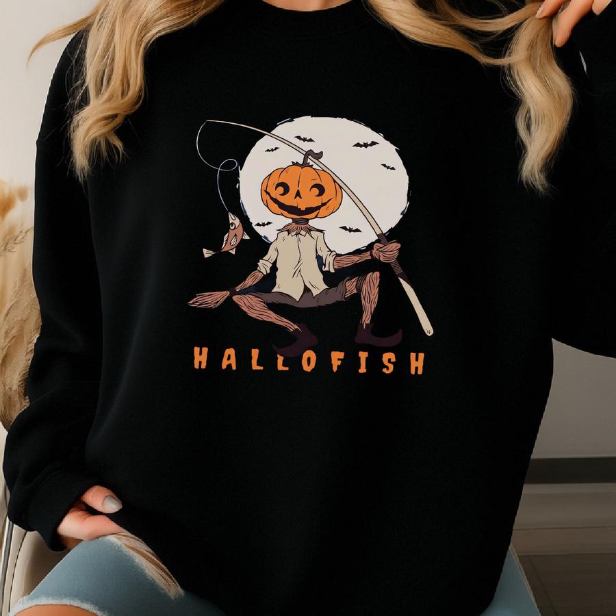 Happy Haunting Fishing Halloween Shirt, Fishing Lover Reel Scared Sweatshirt, Funny Ghost Fisherman Hoodie, Spooky Fall Fishing Clothing Sweatshirt