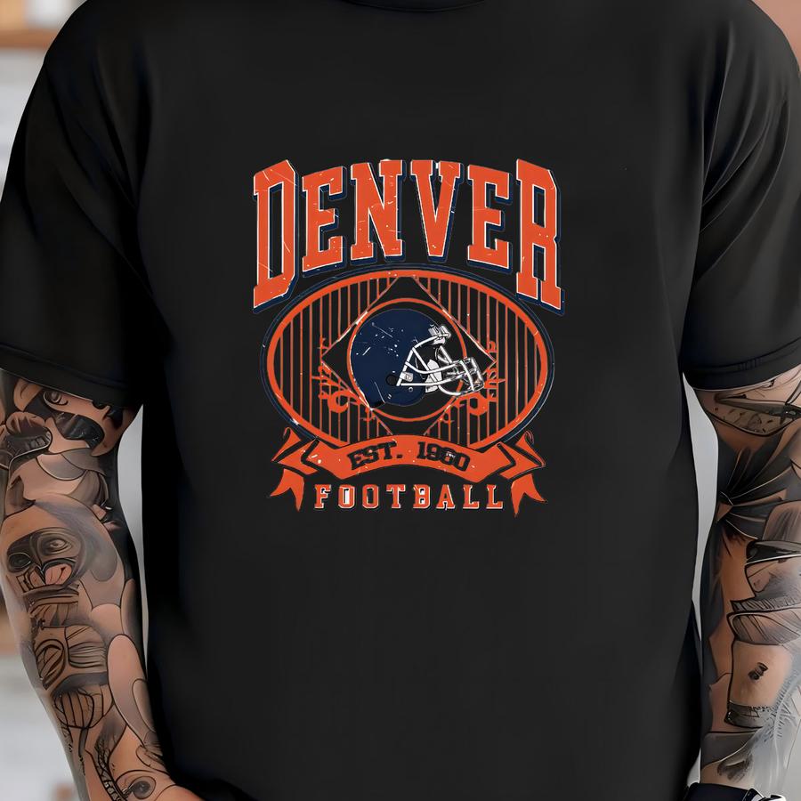 Vintage 90s Style Vintage Denver Football Style Sweatshirt ,retro Denver Football Crewneck Shirt,denver Bronco Fans Tee,sunday Football T-shirt