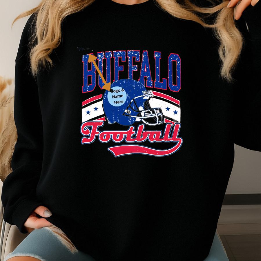 Vintage 90s Style Buffalo Football Sweatshirt, Game Day Shirt, Buffalo Team Football Shirt, Sunday Buffalo, Sport Shirt, Buffalo Football Sweatshirt