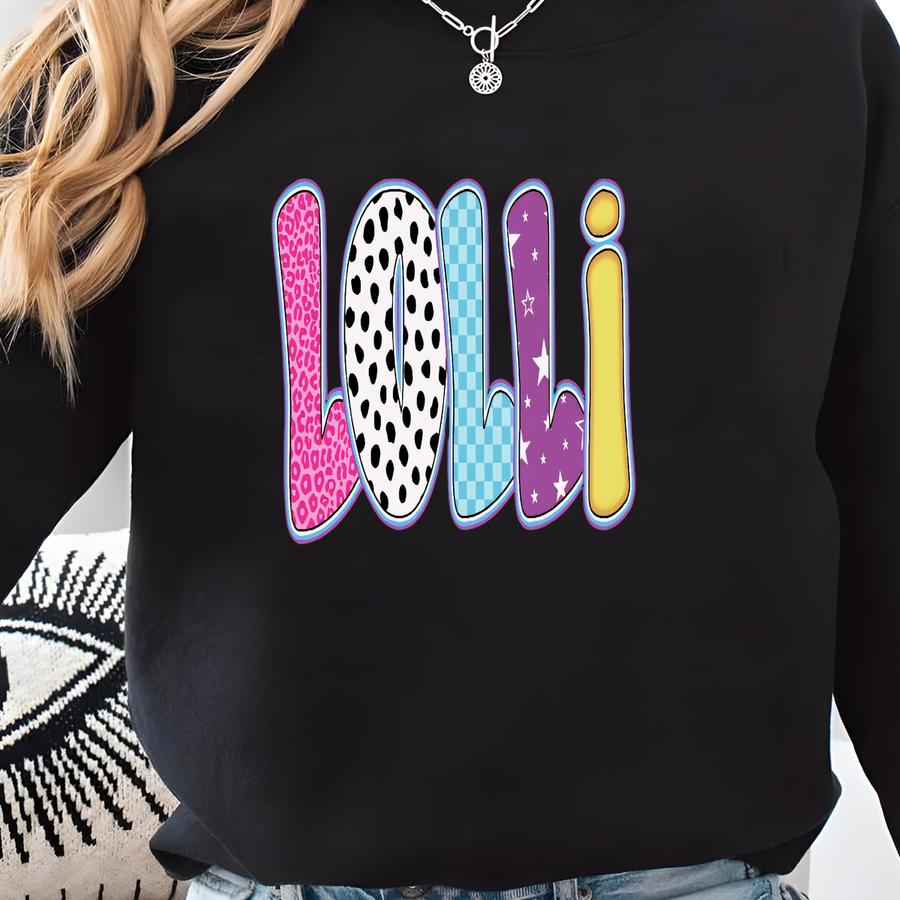 Lolli Sweatshirt, Grandma Lolli Gift, Lolli Sweater, Preppy Lolli Crewneck, Grandma Gift Sweatshirt
