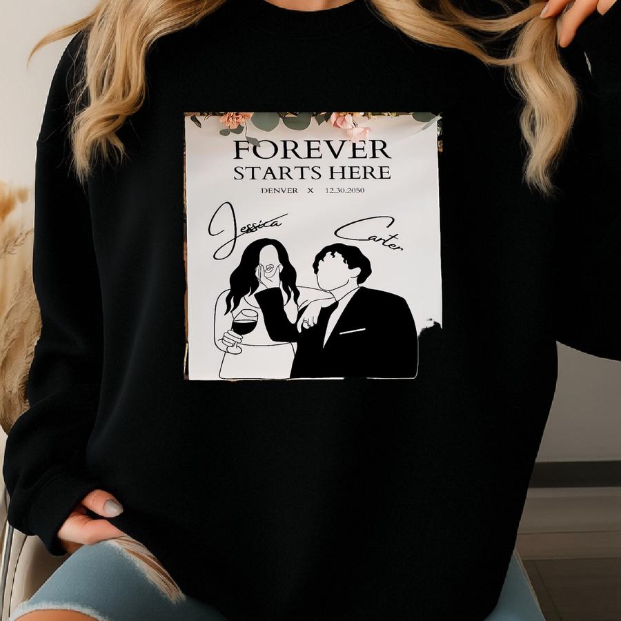 Printed Wedding Welcome Sign, Wedding Signage, Welcome To Our Wedding Sign, Custom Wedding Welcome Board, Custom Wedding Poster Printed Sweatshirt