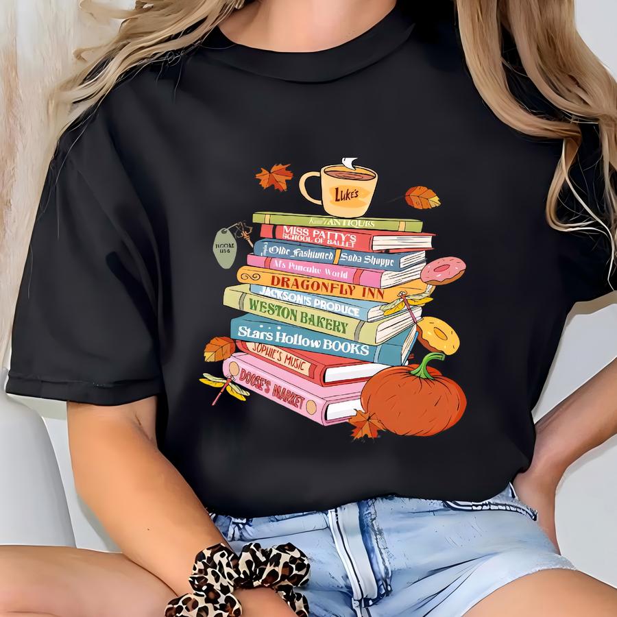Stars Hollow Fall Shirt, Luke's Coffee Book Lovers Shirt, Stars Hollow Annual Autumn Festival Shirt, Dragoy Inn Tee,tsf214 T-shirt