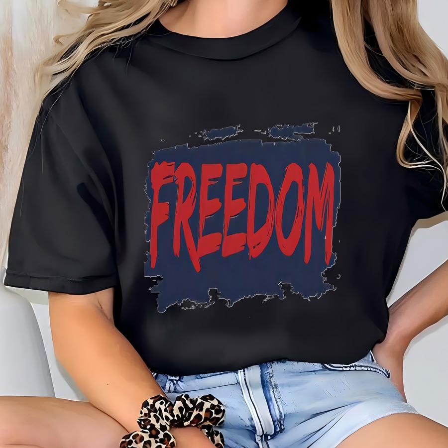 Freedom Unisex Hooded Long Sve Tee | Statement Apparel For Everyday Wear, Perfect For Casual Outings, Gifts, And Freedom Celebrations T-shirt