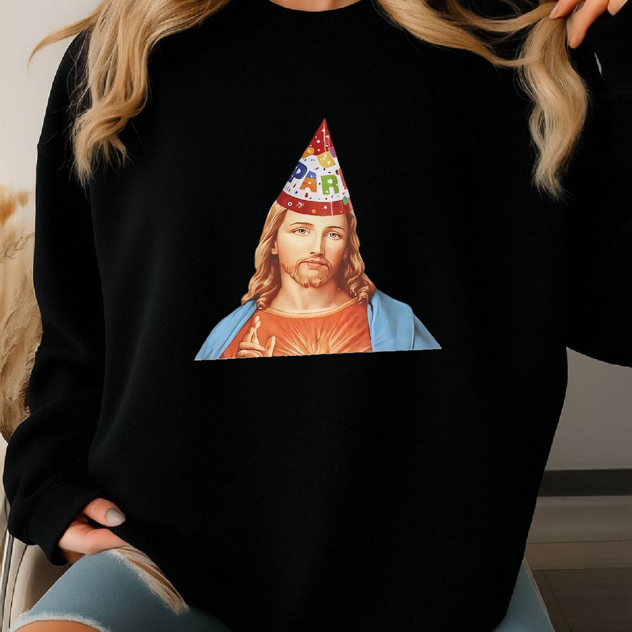 Birthday Boy Jesus Christmas Sweater Unisex Adult Crew Neck Sweatshirt Hoodie Tshirt, Funny Christmas Shirt, Christian Xmas Shirt Sweatshirt