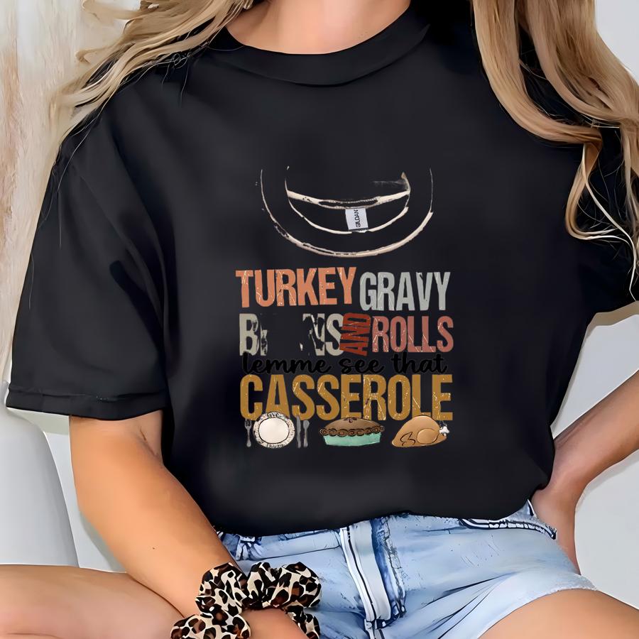 Turkey Gravy Beans And Rolls Sweatshirt, Funny Thanksgiving Hoodie, Turkey Sweatshirt, Thanksgiving Day Sweater, Family Thanksgiving Food T-shirt