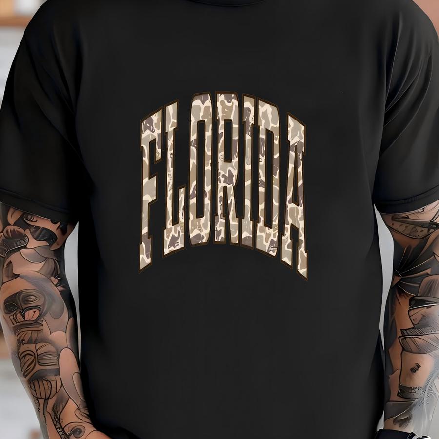 Distressed Country Camo Florida Hoodie T-shirt