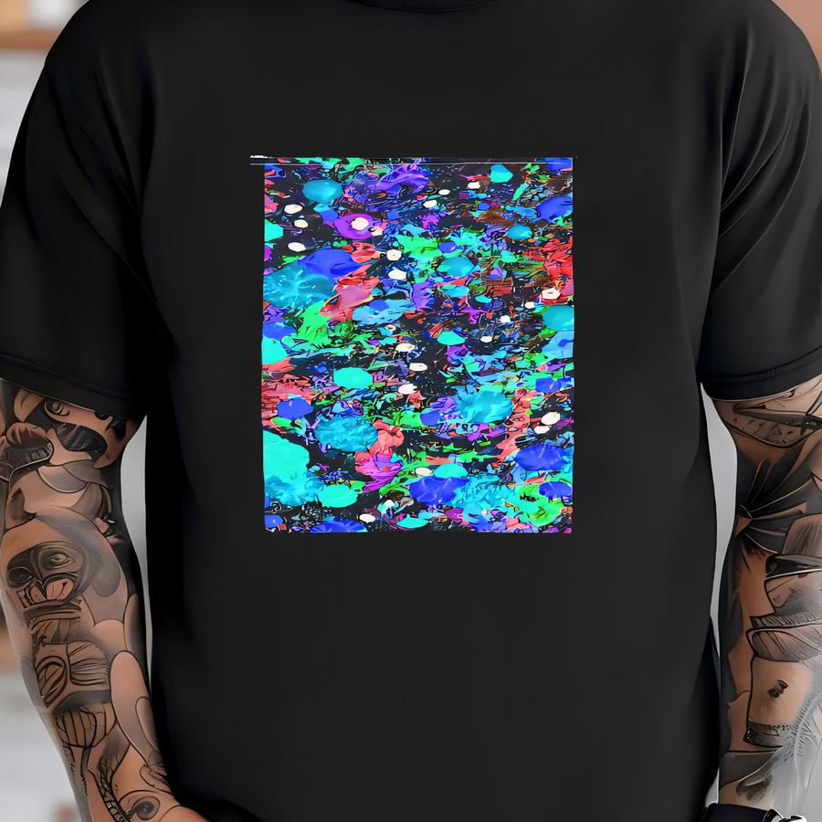 Blue Purple Floral Tee: Vibrant Shopper, Student, Caregiver T-shirt