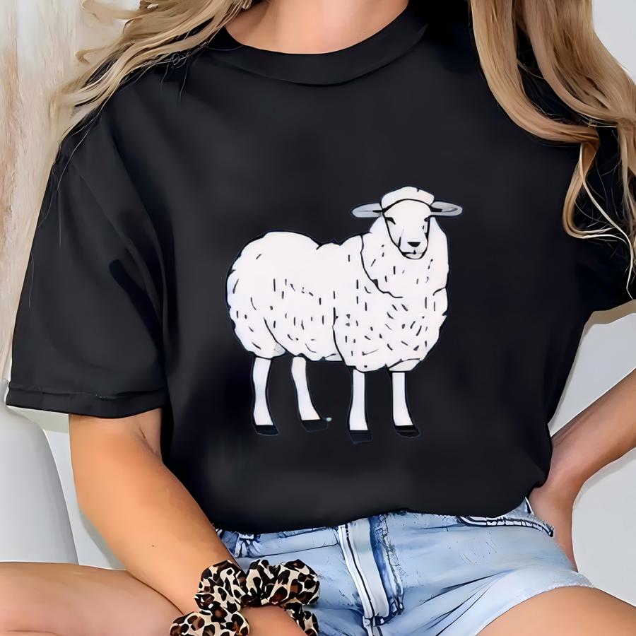 He Left The 99 To Find Me Sheep Shirt, Christian Shirts, Christian Gifts Women, Bible Verse Shirt, Jesus Shirt, Minimalist Christian Shirt T-shirt