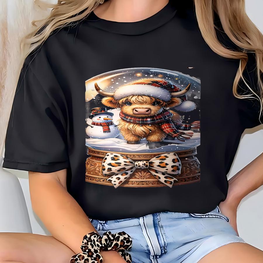 Custom Name Christmas Highland Cow Tumbler, Skinny Winter Tumbler, Christmas 20 30 Oz Tumbler, Cow Winter Tumbler, Holiday Tumbler,xmas Gift T-shirt